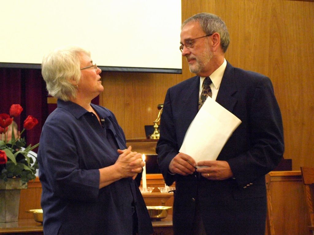 Pastor Kathy Newton, Dist. Supt. Rev. Chip Gast
